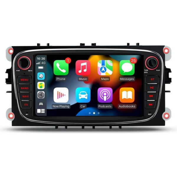 Android Multimedia Car Stereo With 7″ Display Built-In Apple CarPlay & Android Auto Custom Fit For Ford Vehicles...