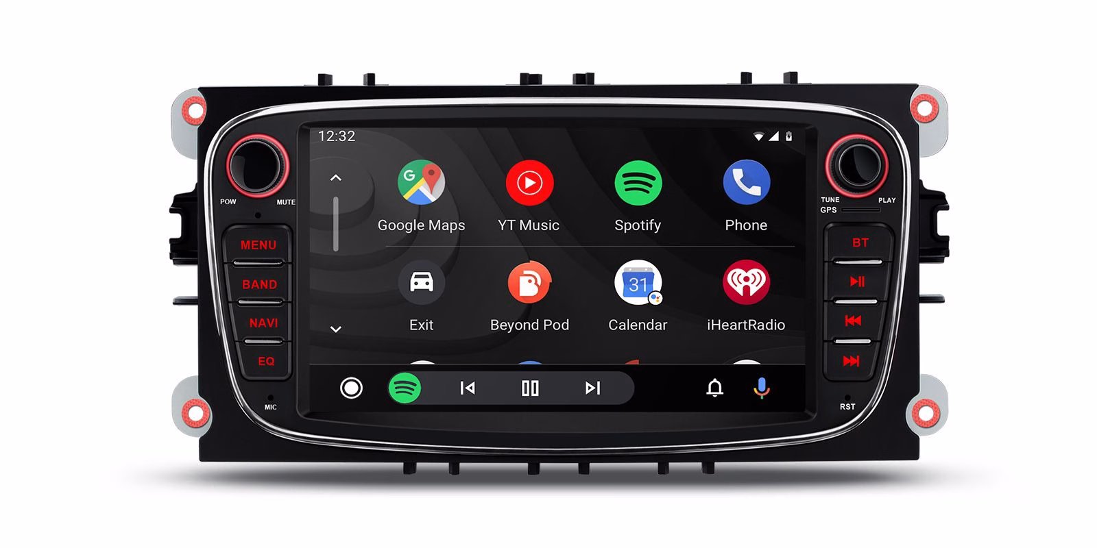 Android Multimedia Car Stereo With 7″ Display Built-In Apple CarPlay & Android Auto Custom Fit For Ford Vehicles...