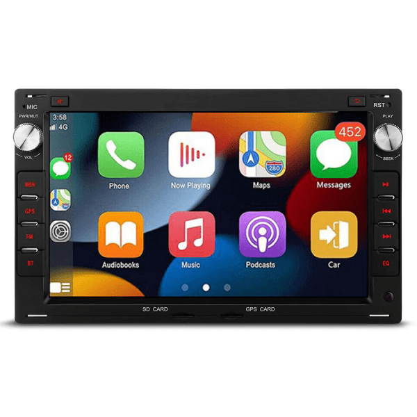 Android Multimedia Car Stereo With 7″ Display Built-In Apple CarPlay & Android Auto Custom Fit For VW/Skoda/Seat...