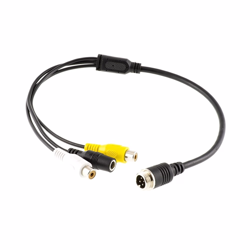 4 Pin Male Aviation to RCA AV Cable Lead Adaptor Convertor For CCTV Reverse Cams - incarmusic.co.uk
