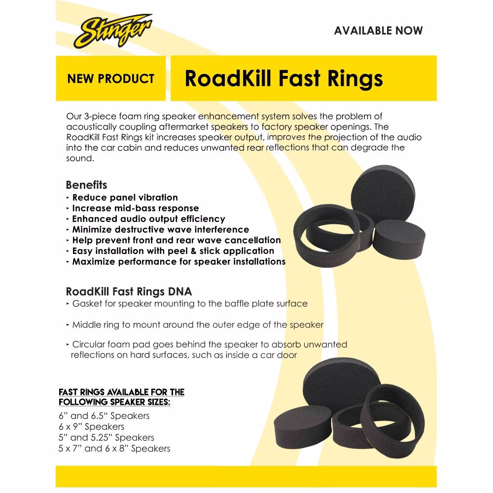Stinger Roadkill Fast Rings Car Speaker Sound Pad Vibration Dampening Deadening Fitting Accessories pa_make -...