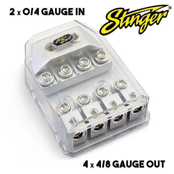 Stinger SHD821 MIDI ANL Fuse Holder Distribution - 0/4 Gauge in to 4/8 Gauge Out