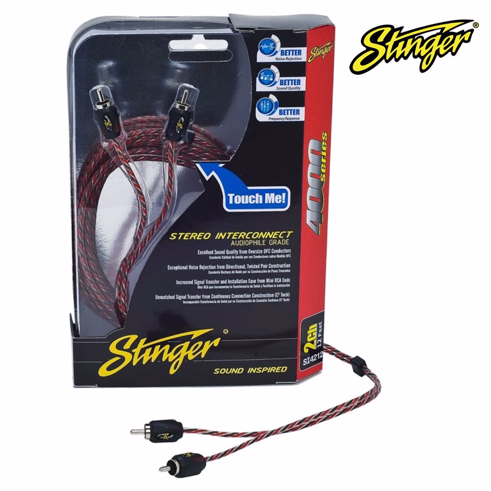 STINGER SI4212 2 Channel 12ft 4000 Series Stereo Interconnect RCA Cable Lead - incarmusic.co.uk