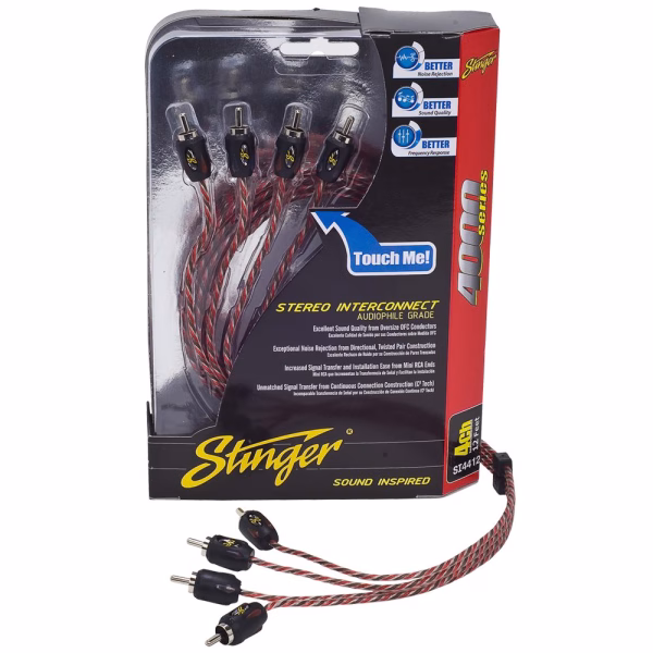 STINGER SI4417 4 Channel 17ft 4000 Series Interconnect RCA Cable Lead