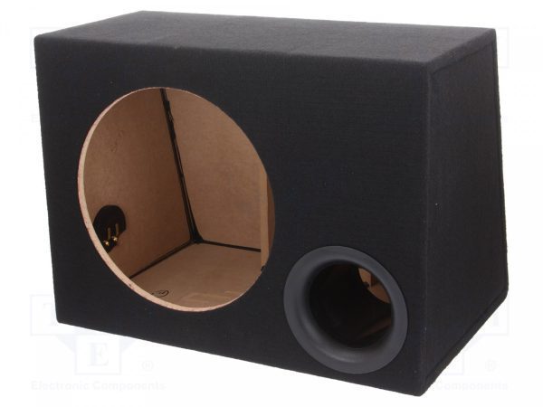12" Ported Car Loudspeaker Enclosure, Subwoofer MDF Bass Box - Black