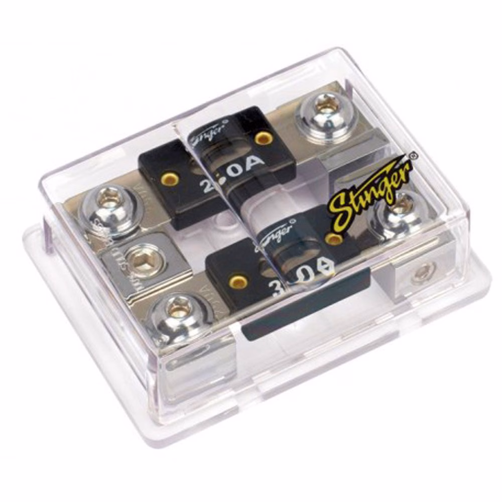 Stinger SPD5210 2-Way ANL Fused Distribution Block with One 1/0G Input and Two 4G Outputs - incarmusic.co.uk