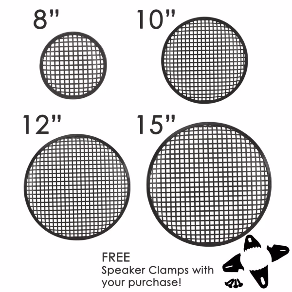 8" 8 Inch 10" 10 Inch 12" 12 Inch 15" 15 Inch Subwoofer Grilles / Speaker Grill