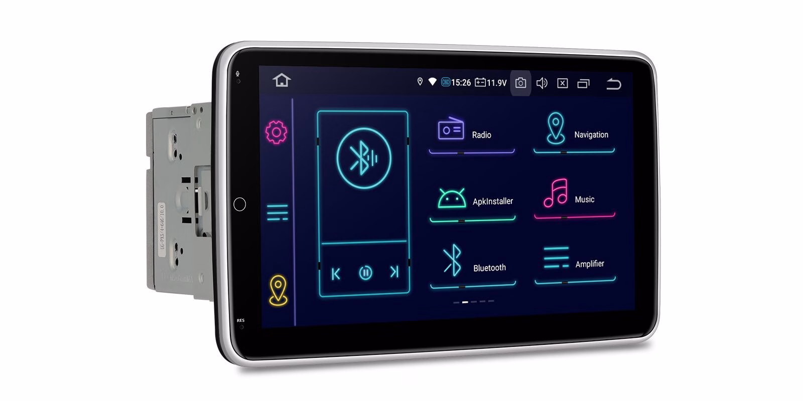 TIB110L Universal 10.1″ IPS Screen Double Din Car Stereo GPS Navigation Multimedia Player with Rotatable Touch Screen...