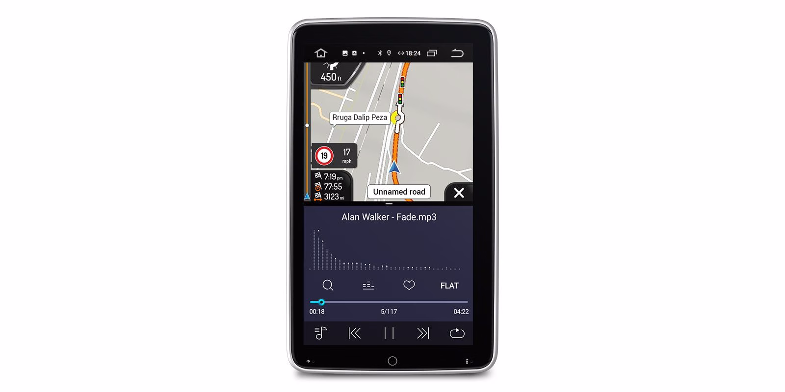 TIB110L Universal 10.1″ IPS Screen Double Din Car Stereo GPS Navigation Multimedia Player with Rotatable Touch Screen...