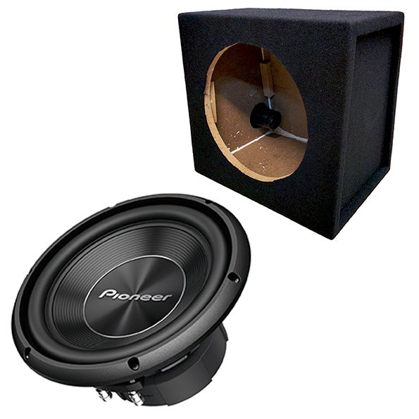10" Pioneer TS-A250S4 Single Voice Coil Enclosure Type Subwoofer 1300W with 10" Sub Enclosure Bass Box