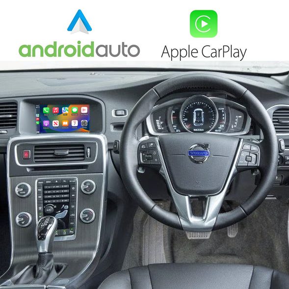 Wireless Apple CarPlay and Android Auto Interface on the Original Car Screen for Volvo S60, XC60, V60, S80, V40 2014-2019