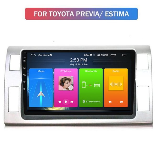 10.2″ Android Carplay Radio Multimedia Player with USB, AUX, Navigation GPS Stereo For Toyota Previa 3 III XR50 Estima...