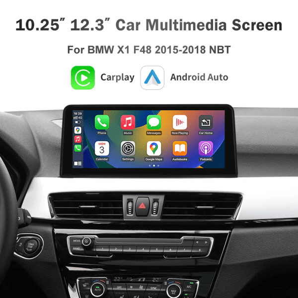 10.25  / 12.3" Car Multimedia Linux Screen with Apple CarPlay & Android Auto For BMW X1 Series E84, F48 2009-2018 with CCC/CIC/NBT/EVO System