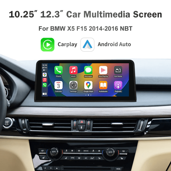 10.25  / 12.3" Car Multimedia Linux Screen with Apple CarPlay & Android Auto For BMW X5, X6 Series 2007-2016 with CCC/CIC/NBT/EVO System