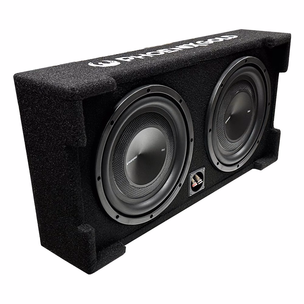 Phoenix Gold ZX210PBS ZX-Series Dual 10″ 700W 2 OHM SVC Loaded Slim Subwoofer Box - incarmusic.co.uk