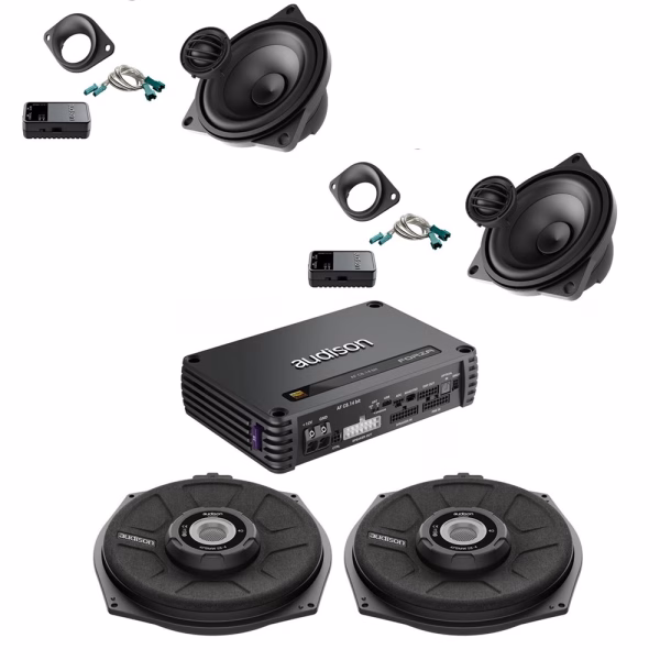 BMW Premium Car Audio Upgrade with Audison Forza DSP Amplifier, Subwoofers & Front Speakers and wiring kit - incarmusic.co.uk