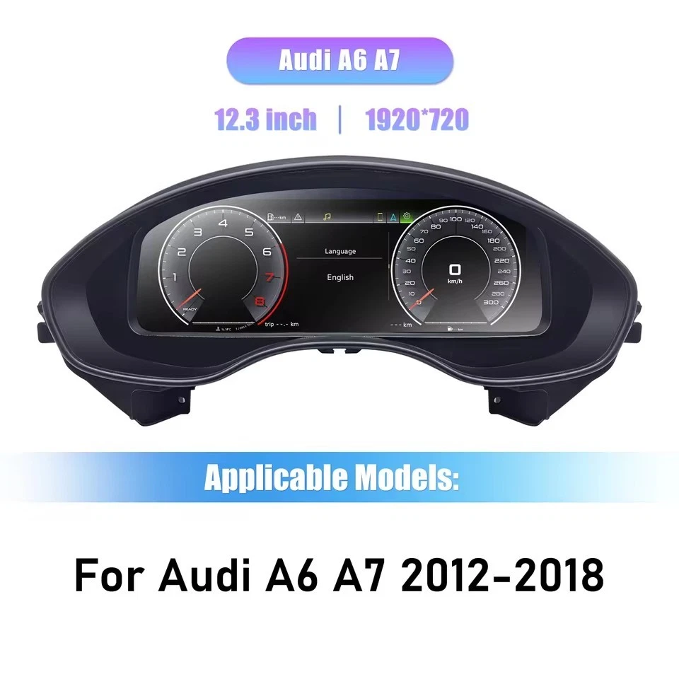 Virtual Cockpit 12.3″ Digital Speedometer Odometer Instrument Cluster Upgrade for Audi A6 A7 2012-2018 - incarmusic.co.uk