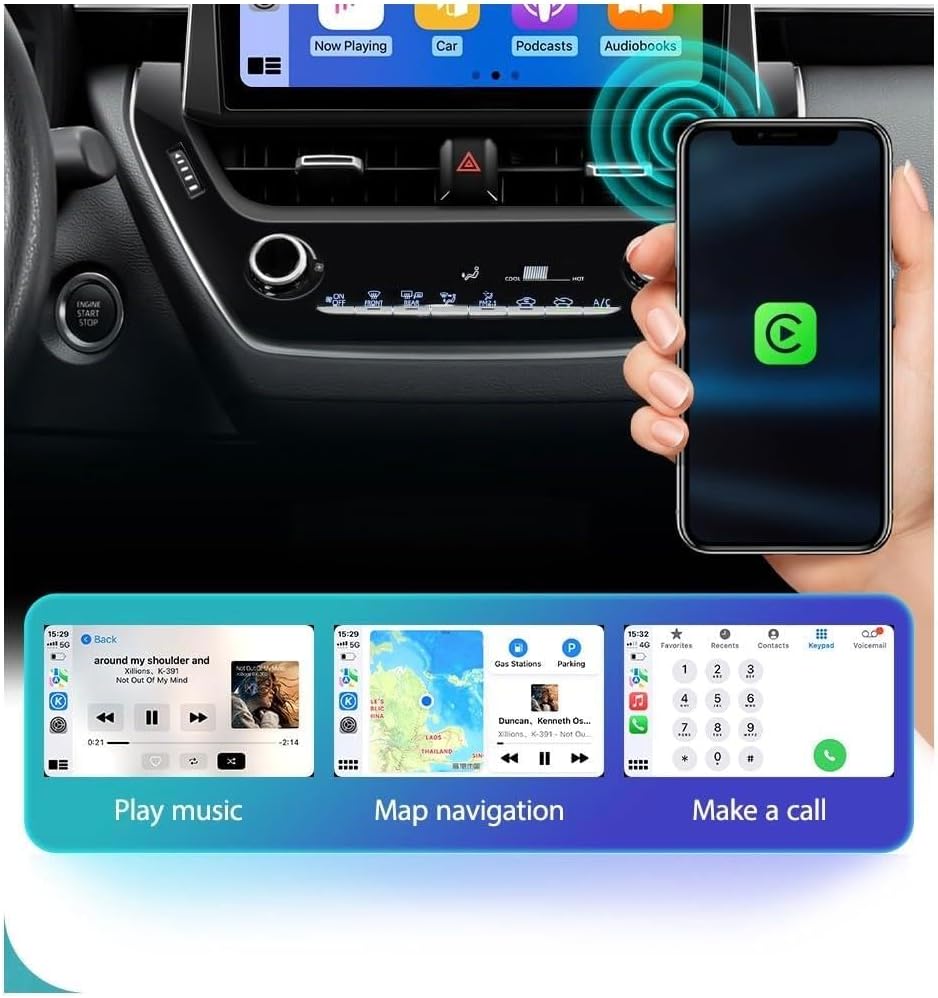 10” Android Multimedia Wireless Apple Carplay Stereo With Bluetooth, Wifi, Usb, Aux Custom Fit For Toyota Corolla...
