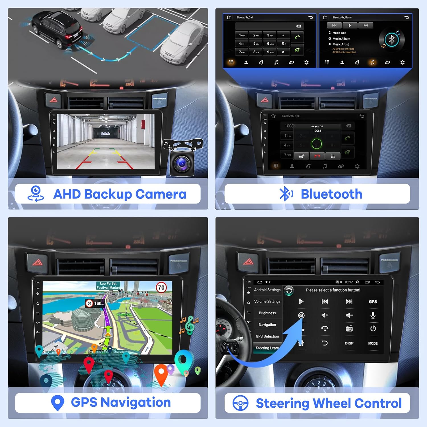 9” Android Multimedia Carplay Stereo With Bluetooth, Wifi, Usb, Aux Custom Fit For Toyota Yaris (2005-2012) -...