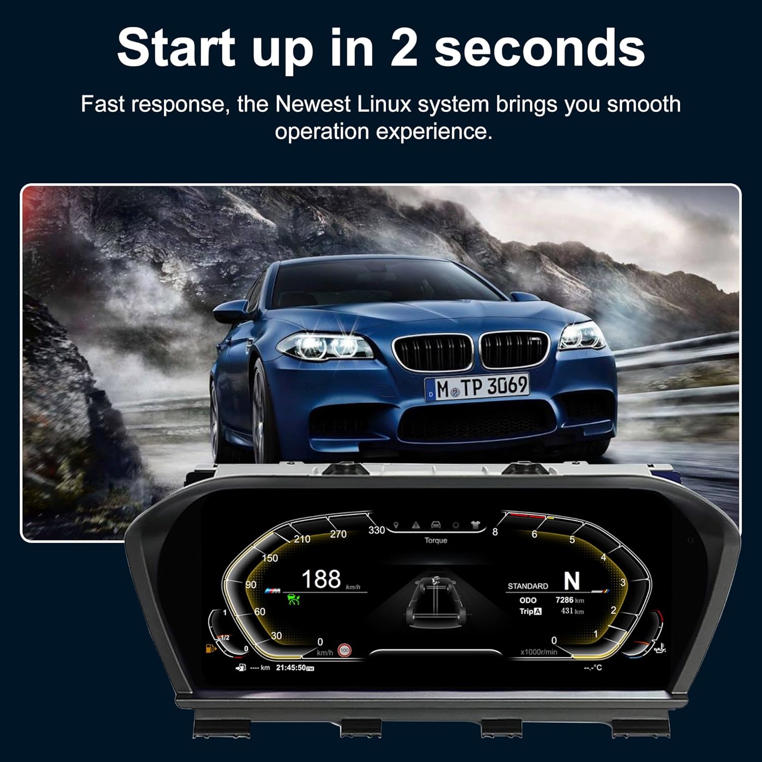 Virtual Cockpit 11″ Digital Speedometer Odometer Instrument Cluster Upgrade for BMW 1 SERIES F20, 2 SERIES F22, X1 F48, X2...
