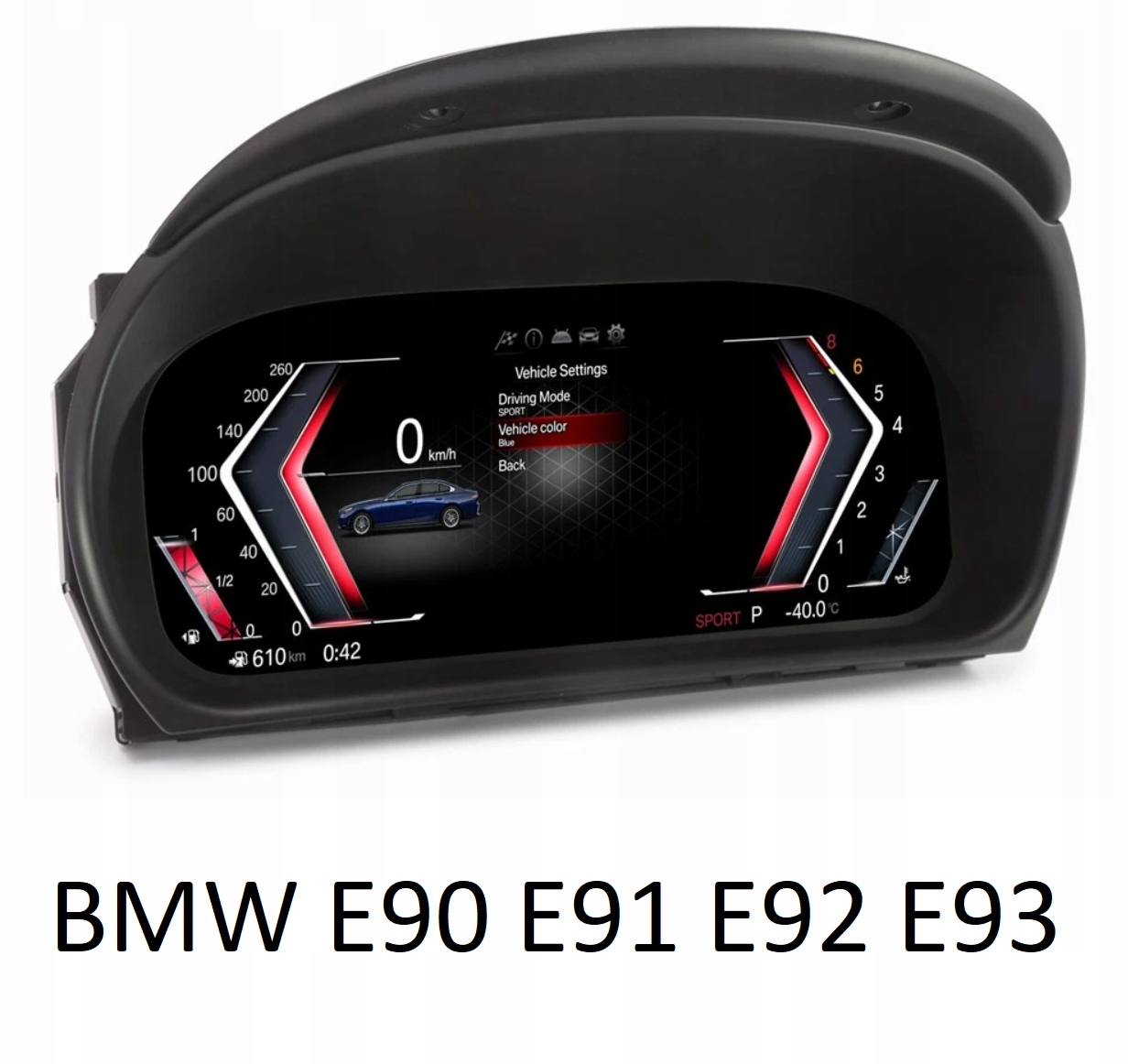 Virtual Cockpit 11″ Digital Speedometer Odometer Instrument Cluster Upgrade for BMW 3 Series E90 E91 E92 2005-2012 -...