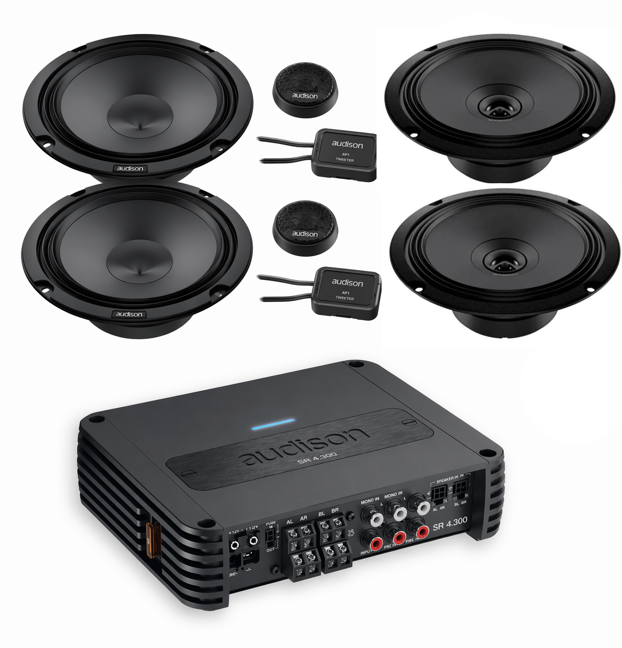 Audi A1 A3 A4 A5 A6 A7 A8 Q3 Q5 Q7 TT Car Speakers upgrade by Audison Woofer, Twitter and Coaxial Speakers Kit Upgrade with...