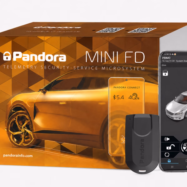 Pandora Mini FD V5 Insurance Approved Car Alarm System with Shock Tilt Motion Sensor Immobiliser Tag and Phone App -...