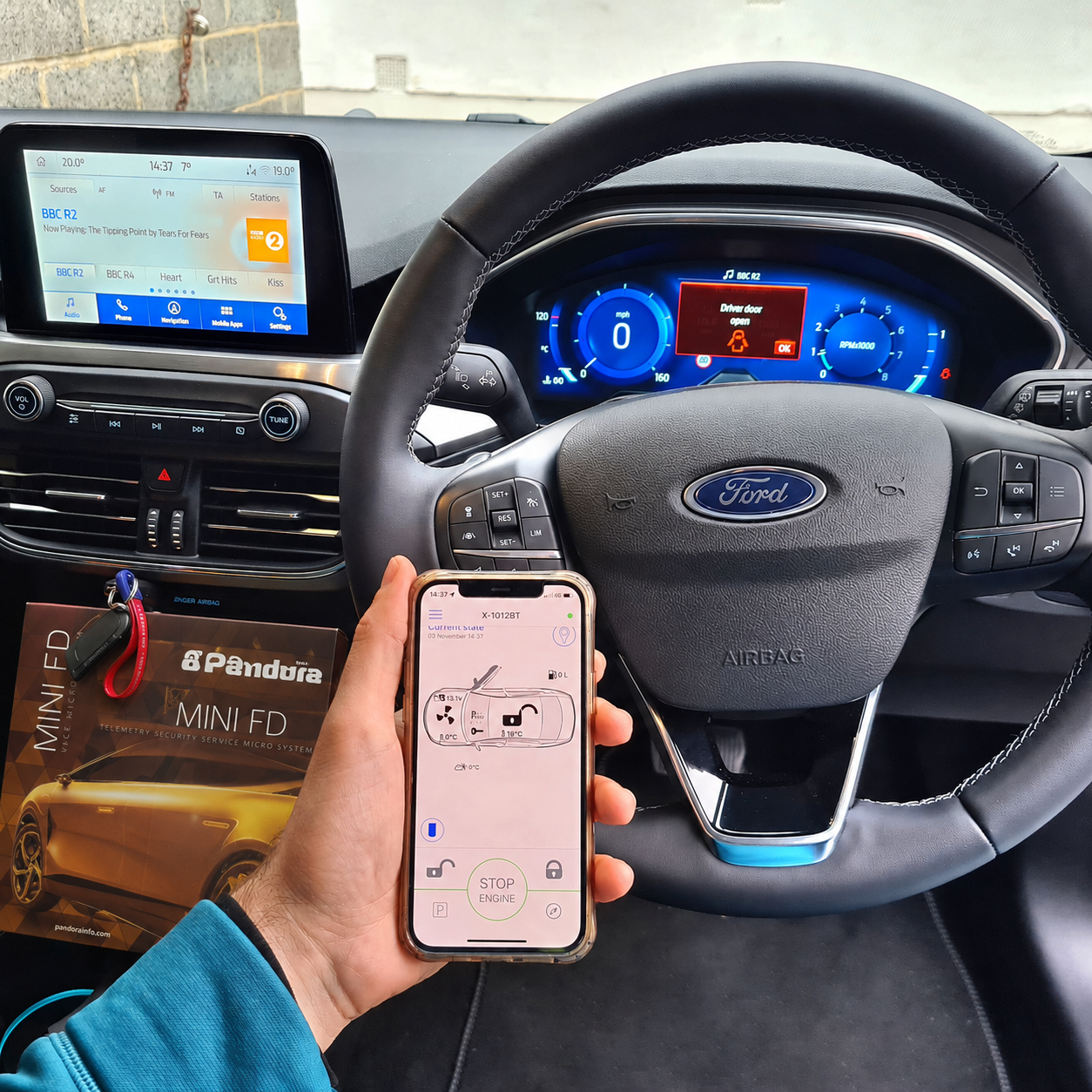 Pandora Mini FD V5 Insurance Approved Car Alarm System with Shock Tilt Motion Sensor Immobiliser Tag and Phone App - Image 3