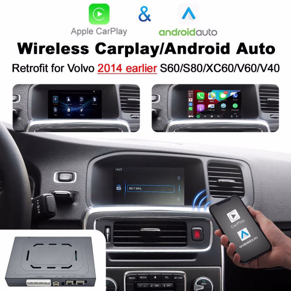 Wireless Apple CarPlay Android Auto Interface for Volvo S60 S90 V60 V90 V40 XC60 - incarmusic.co.uk