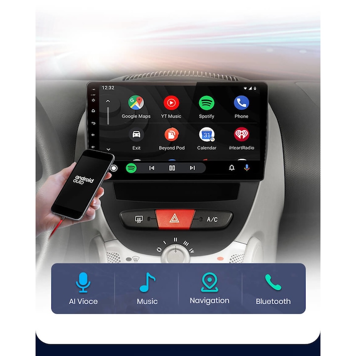 10″ Car Android Stereo Radio Octa Core With Apple CarPlay & Android Auto For Toyota Aygo Citroen C1 2005 – 2014 -...