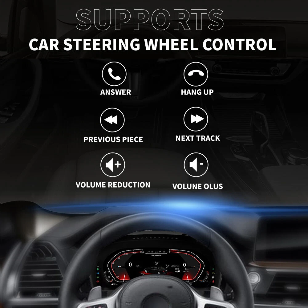 Virtual Cockpit 11″ Digital Speedometer Odometer Instrument Cluster Upgrade for BMW 3 Series E90 E91 E92 2005-2012 -...