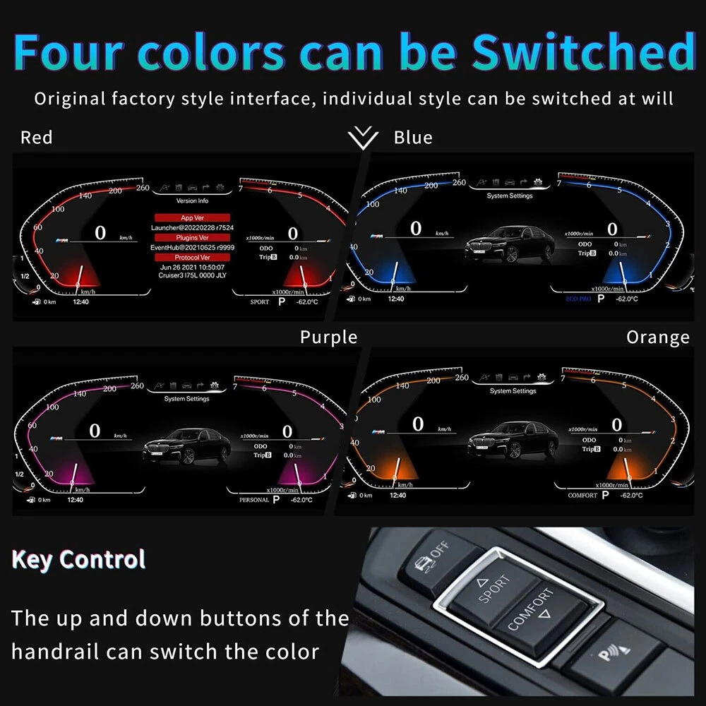 Virtual Cockpit 11″ Digital Speedometer Odometer Instrument Cluster Upgrade for BMW 3 Series E90 E91 E92 2005-2012 -...