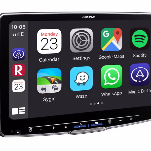 ALPINE ILX F115D 11-Inch Media Receiver with 1 DIN Chassis, featuring DAB+, Apple CarPlay and Android Auto