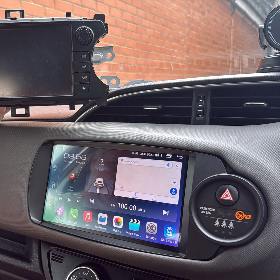 9'' Android Carplay Stereo Radio Multimedia System For Toyota Yaris 2012-2017 Black Frame - Image 4