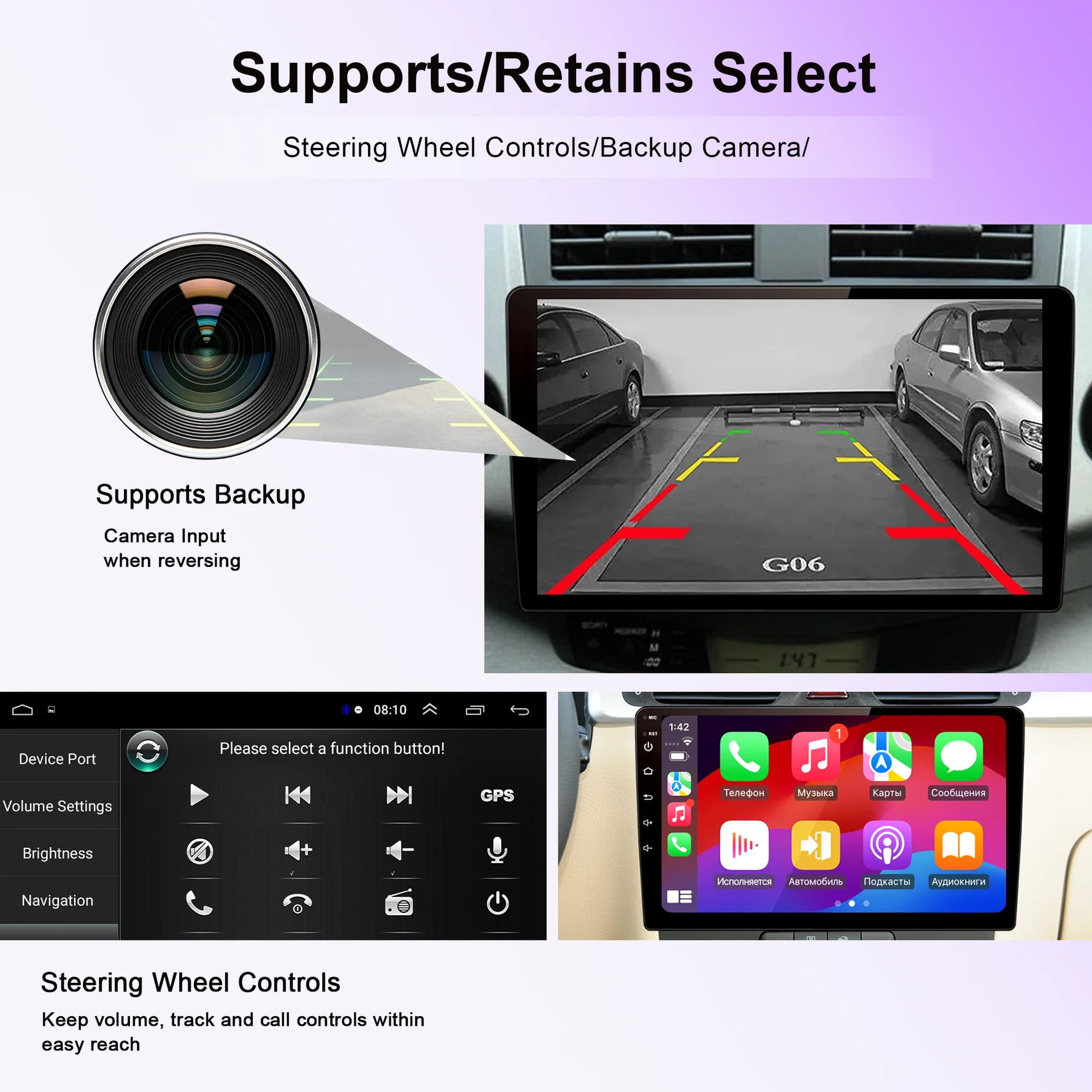 Visual ICM 9 Inch Screen Universal Double Din Wired Wireless Android Auto Carplay Car Player 4+64GB Touchscreen Stereo...