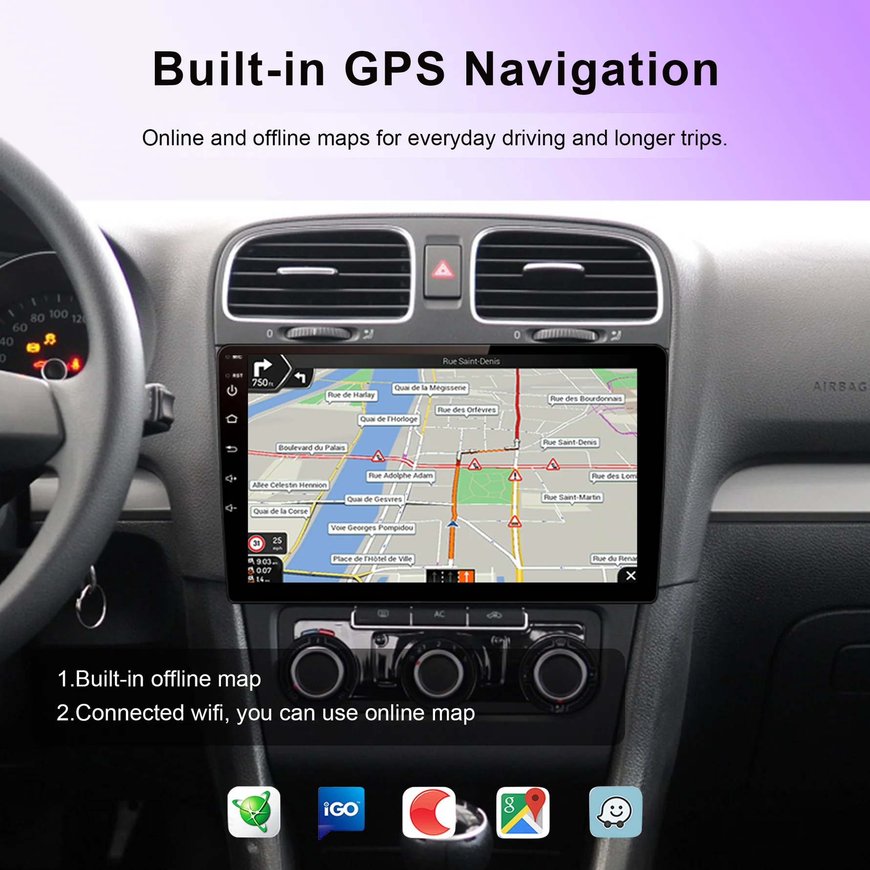 Imagine ICM 9 Inch Screen Universal Double Din Wired Wireless Android Auto Carplay Car Player 4+64GB Touchscreen Stereo...
