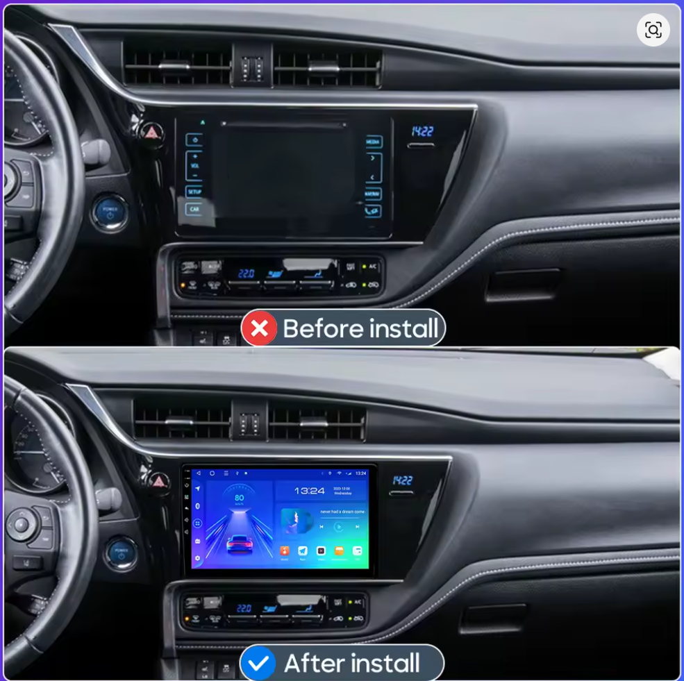 Photo: 9” Android Carplay Stereo Radio Multimedia System For Toyota Auris 2012-2018 · Fitting Accessories | incarmusic.co.uk