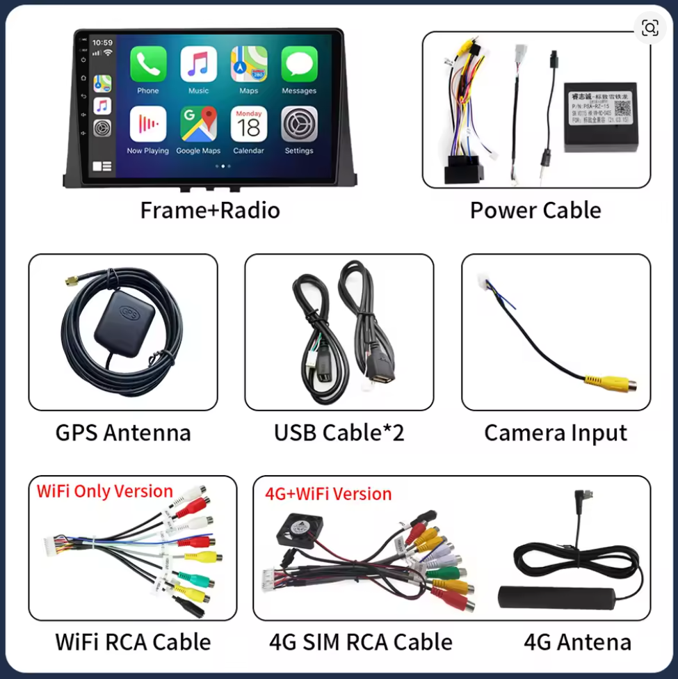 9” Android Carplay Stereo Radio Multimedia System For Citroen Berlingo Peugeot Partner Vauxhall Combo 2018-2023 — Peugeot |...