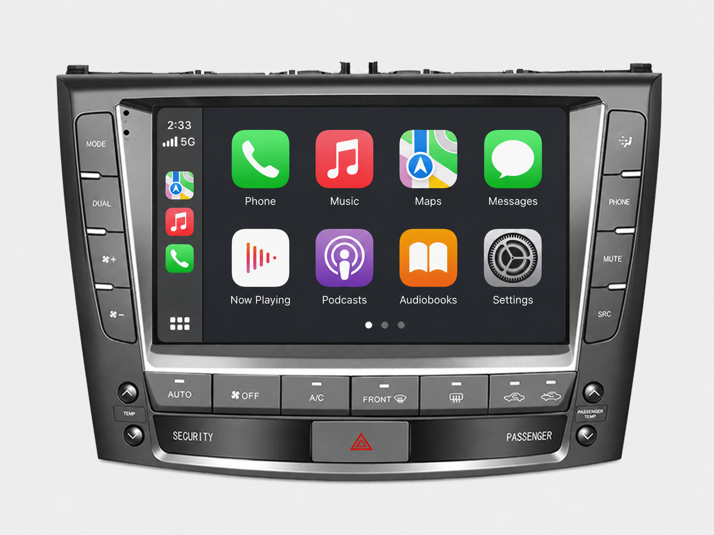 Android 9” QLED LCD Screen Car Stereo Multimedia Player with Built-in Wireless CarPlay Custom Fit for Lexus IS250 / IS300 /...