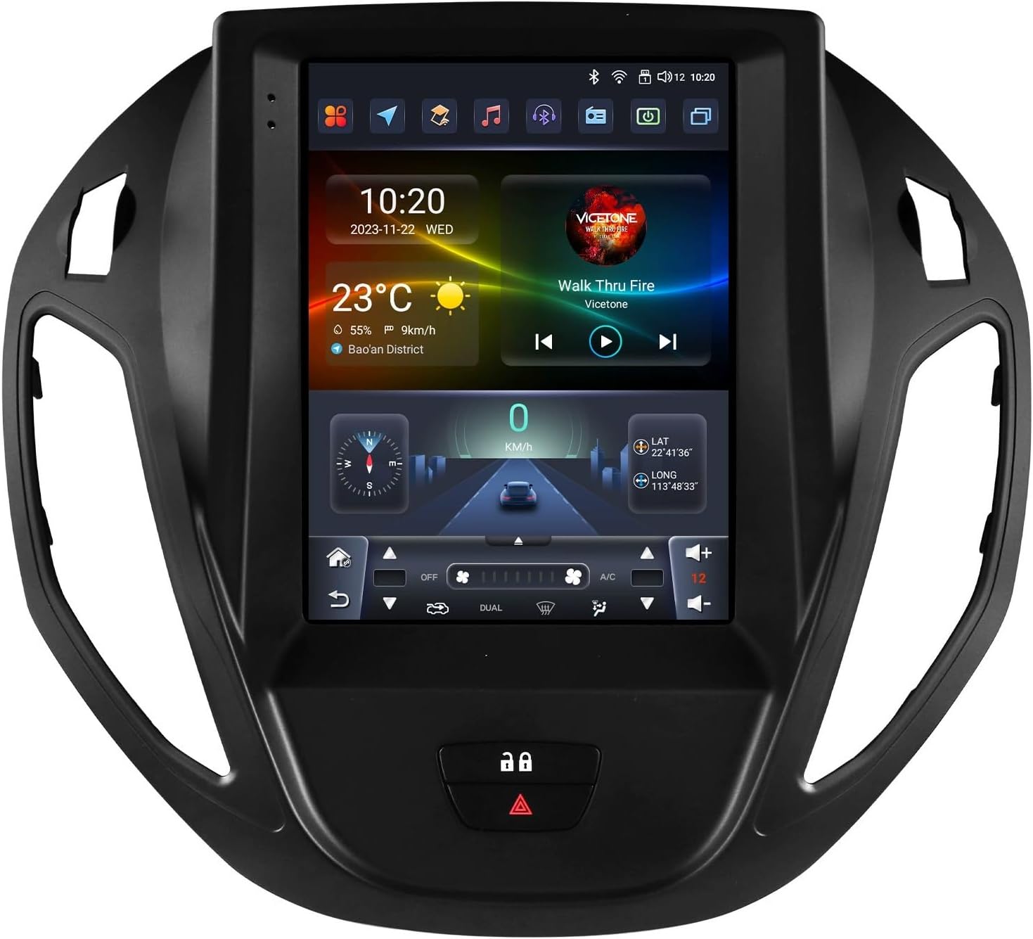 Photo: 9.7″ Android Auto Apple Carplay Car Stereo Multimedia Vertical Player Tesla Style Custom Fit for Ford B-Max Transit...