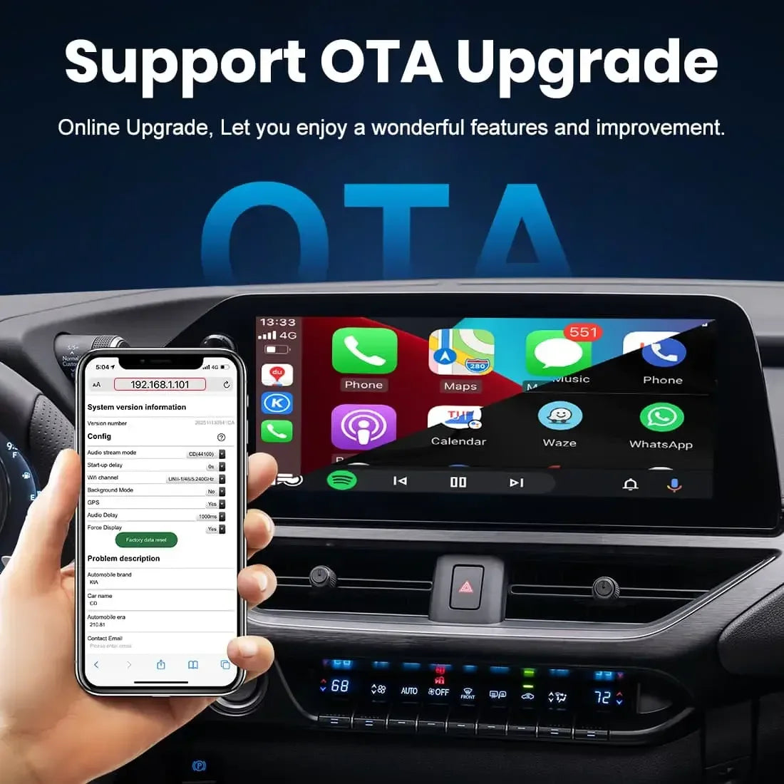 ICM Wired to Wireless Apple Carplay/ Android Auto Mini Adapter Ultra | USB 3.0
