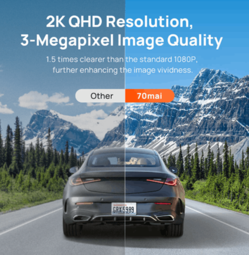 Photo: 70mai M310 2K QHD Front DasKey Benefits 2K QHD Recording 130° Field of View Wi-Fi App Control English Voice Control...