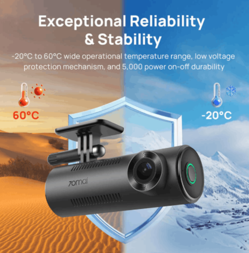 Image 70mai M310 2K QHD Front DasKey Benefits 2K QHD Recording 130° Field of View Wi-Fi App Control English Voice Control...