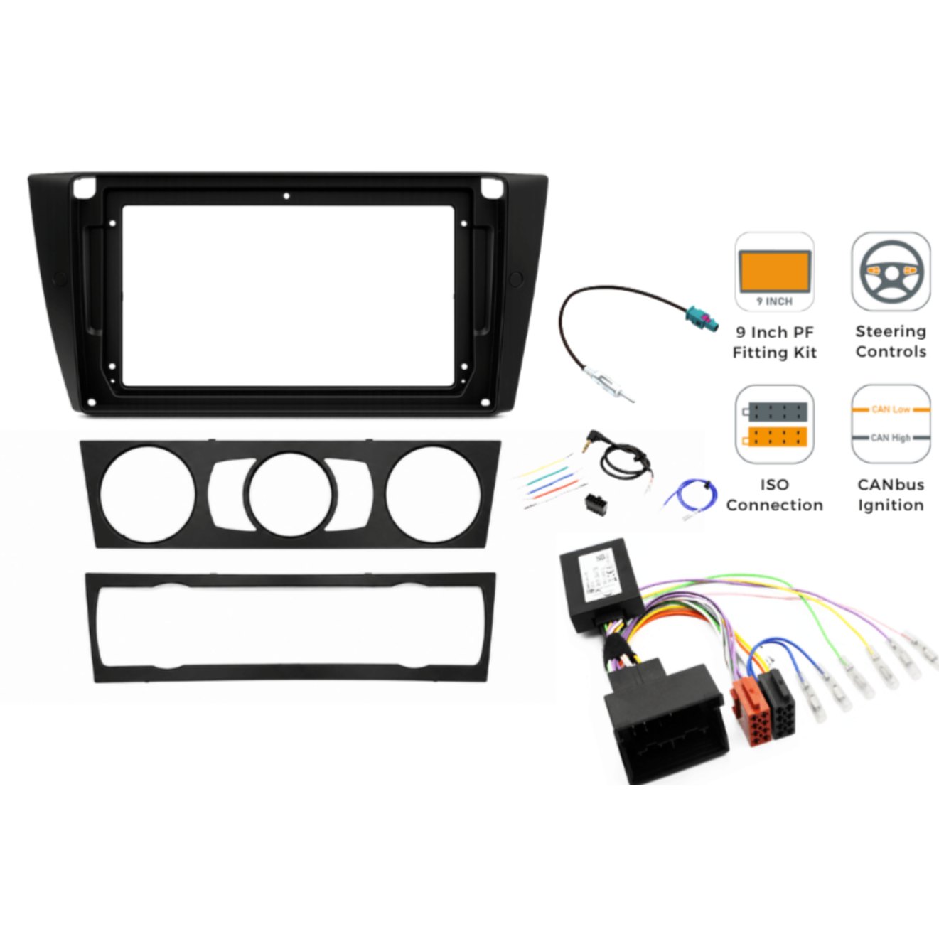 Visual 9″ Complete Installation Kit For BMW 3 Series (E90/E91/E92/E93) 2006-2011 SWC (Fitting Accessories) | incarmusic.co.uk