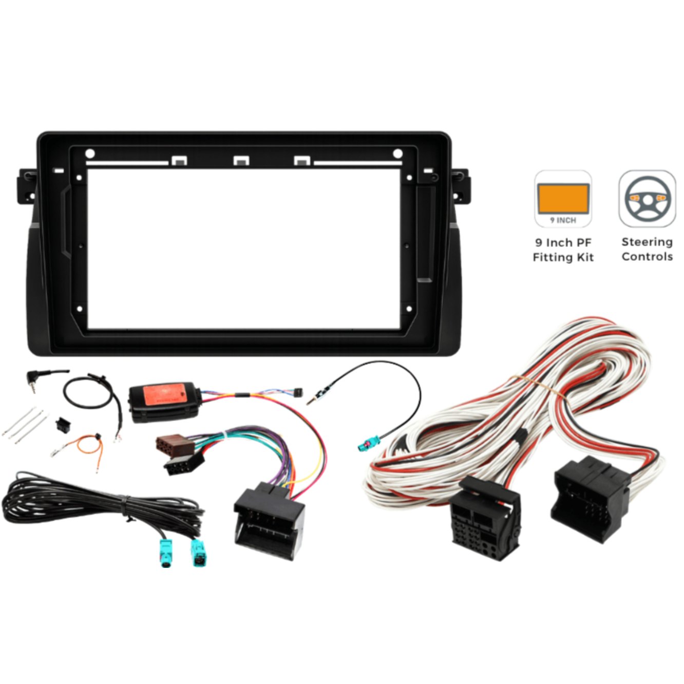 Photo: 9″ Complete Installation Kit For BMW 3 Series (E46) 1999-2006 – OEM Navigation Quadlock · Fitting Accessories |...