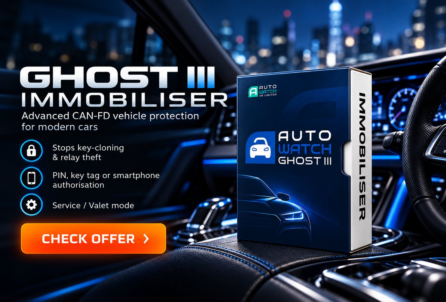 Autowatch Ghost 3 Immobiliser - advanced CAN-FD vehicle protection